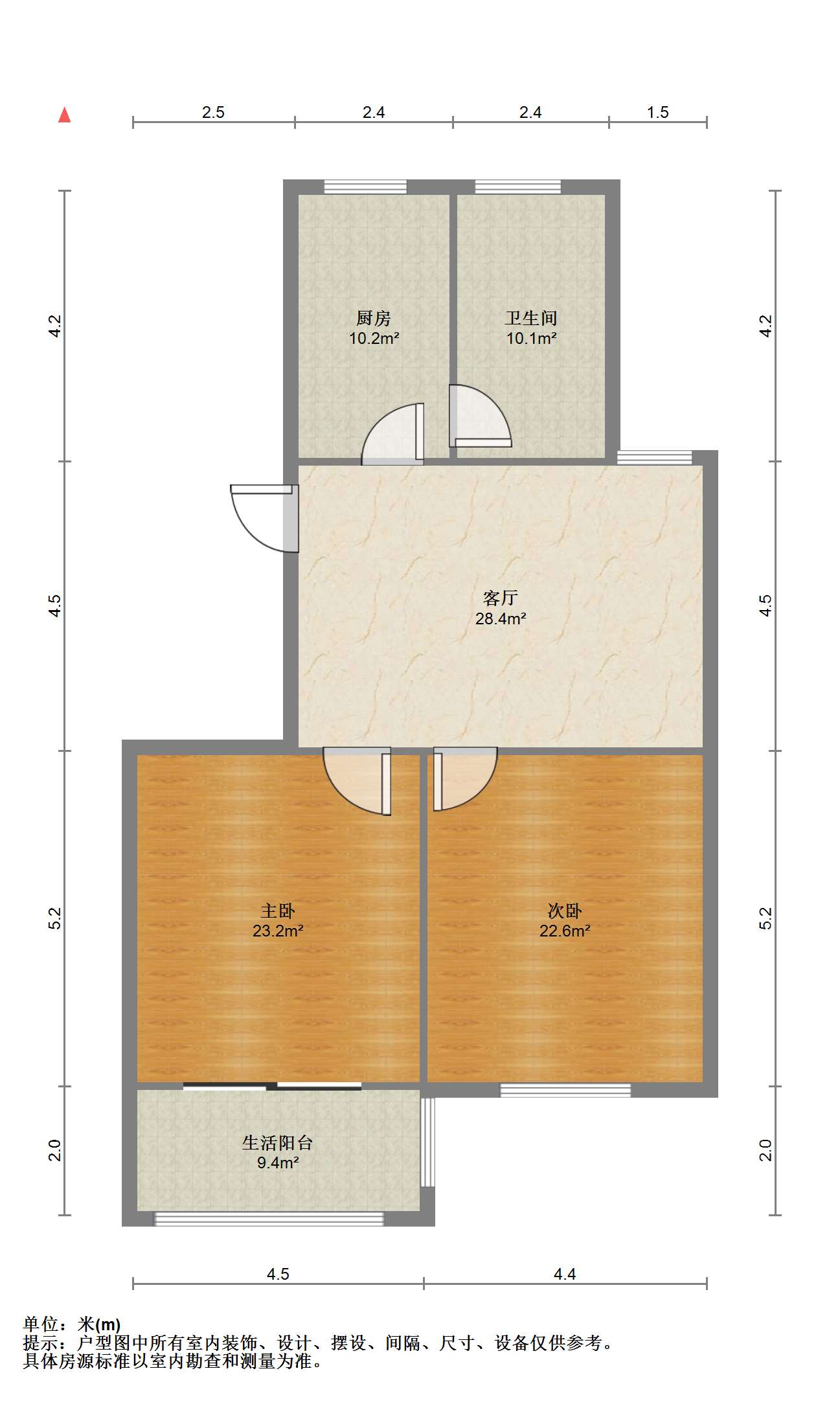 金韵华庭 2室1厅1卫 75m&sup2;