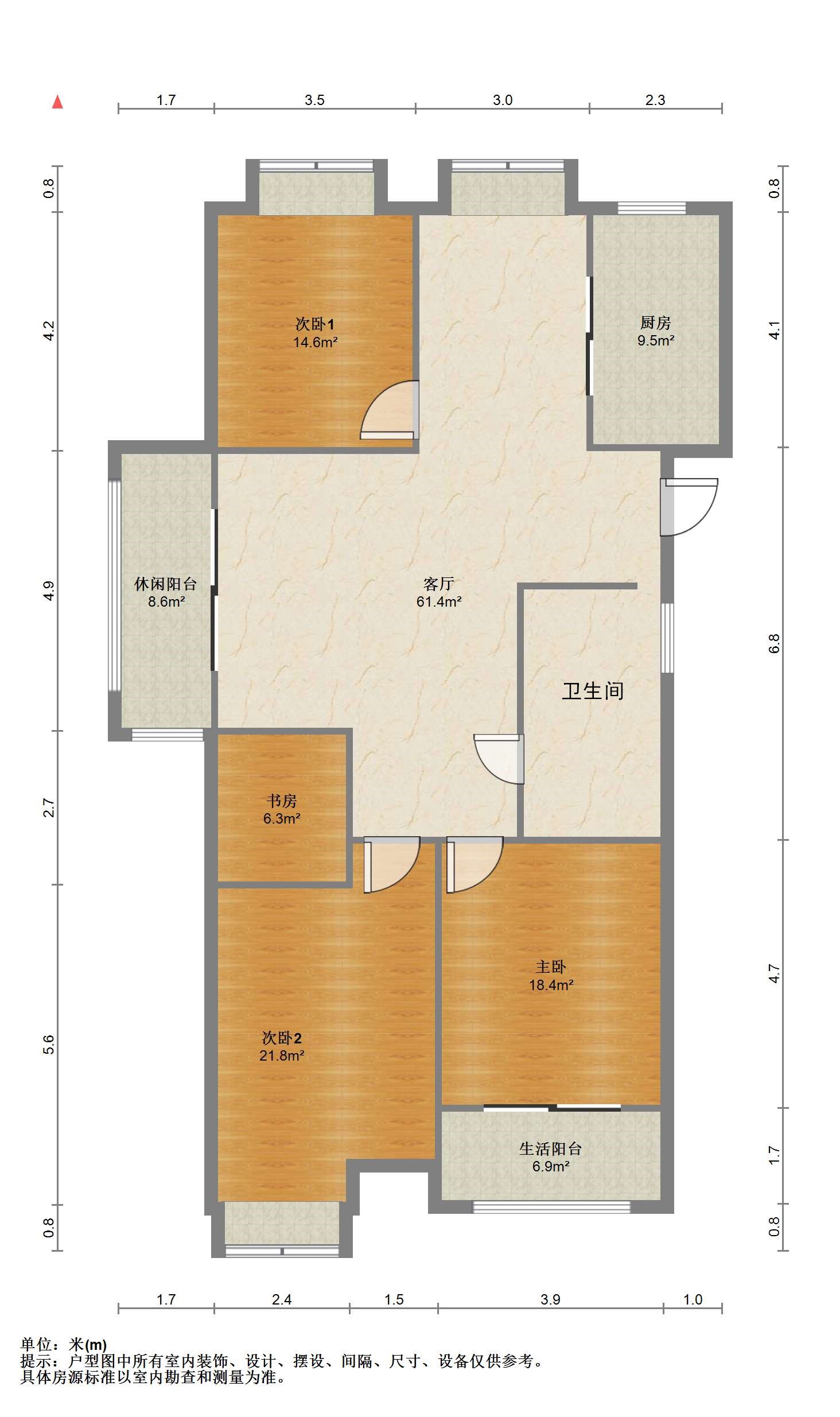 山景水岸 3室2厅1卫 145m&sup2;