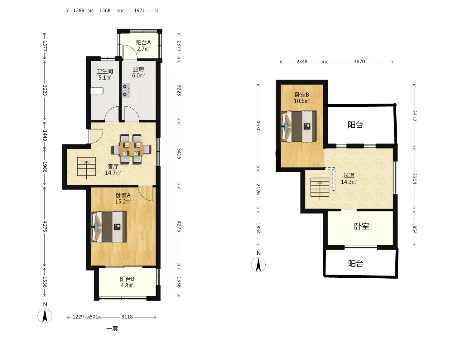 荟景苑 3室2厅1卫 92.2m&sup2;
