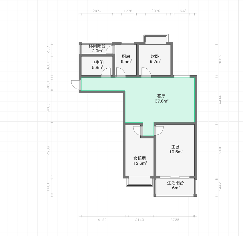 天熹苑 3室2厅1卫 105m&sup2;