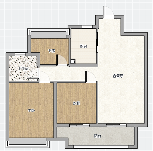 万科未来之光 3室2厅1卫 90m&sup2;