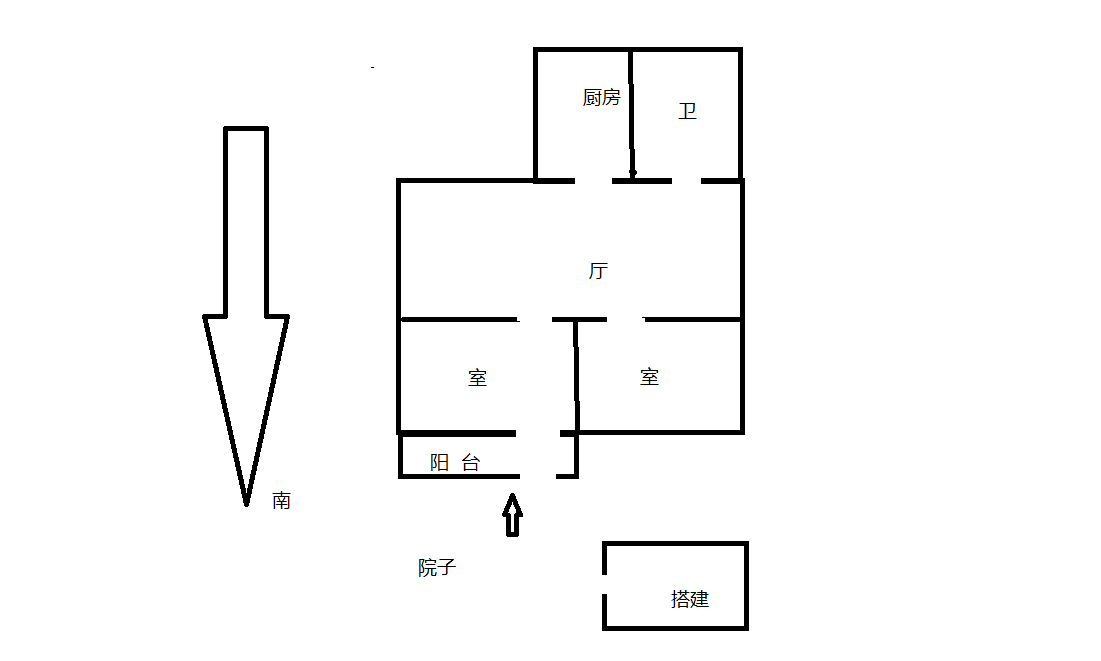 新建路新村(新建花苑) 2室1厅1卫 66.9m&sup2;