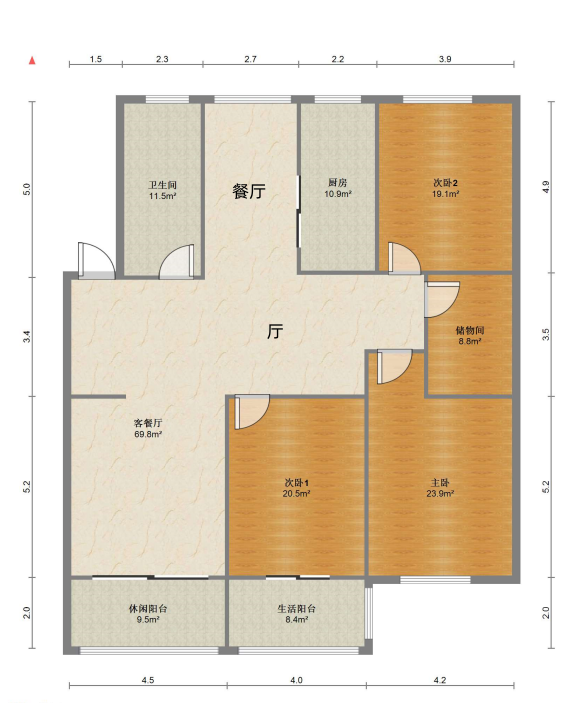 健康公寓 3室2厅2卫 139.56m&sup2;