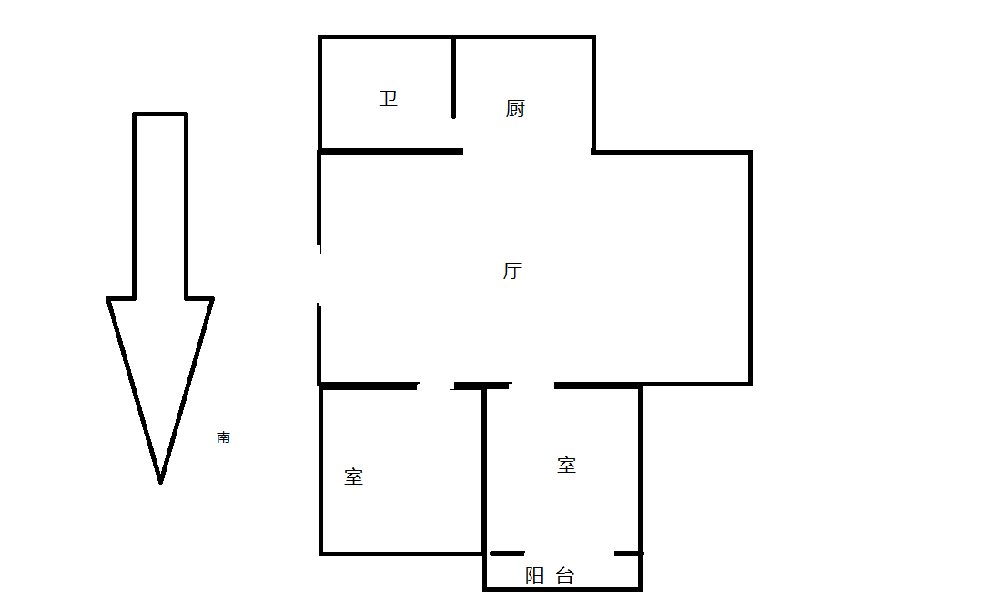 虹桥东村 2室1厅1卫 66m&sup2;
