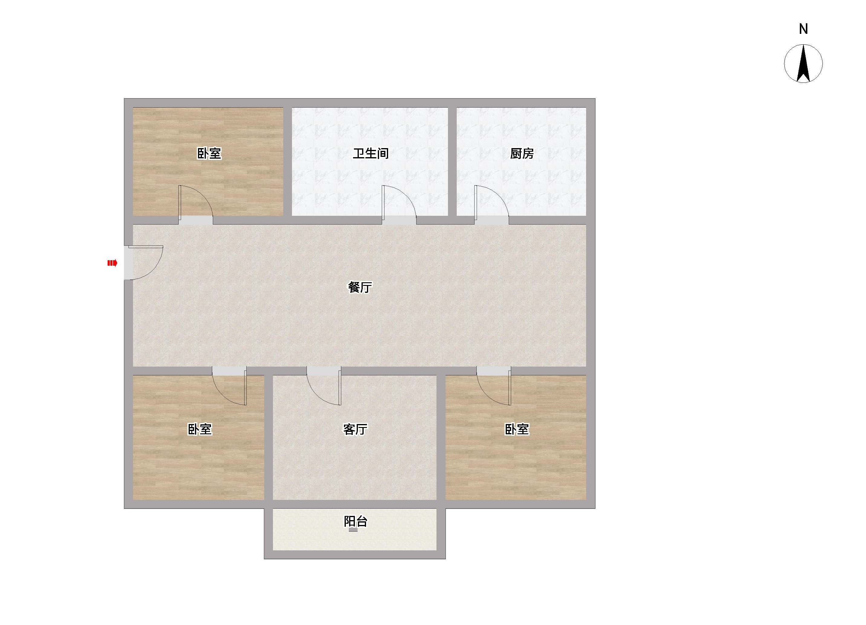 南川园新村 3室1厅1卫 89.00m&sup2;