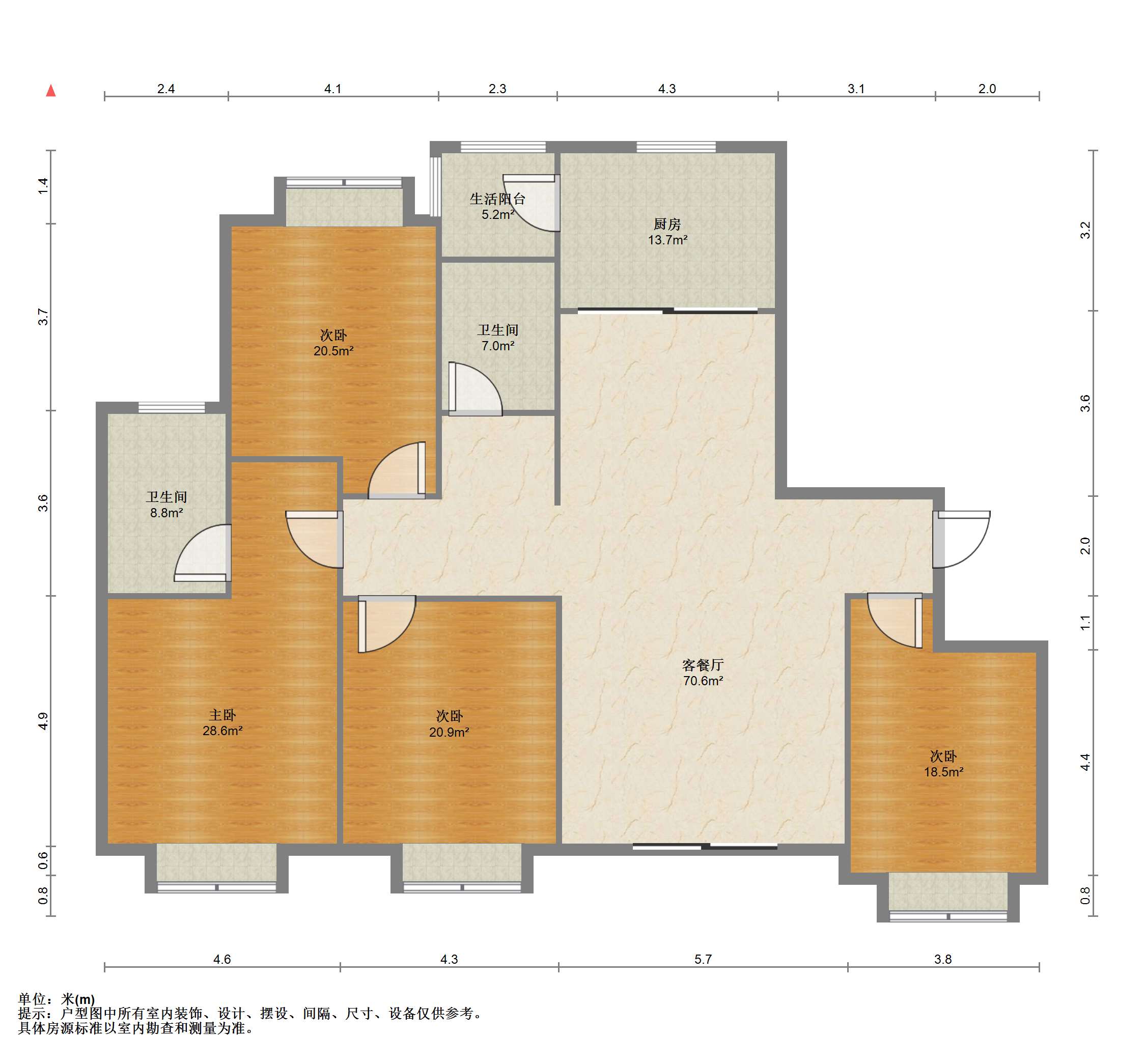 碧桂园天玺湾南区 4室2厅2卫 138.98m&sup2;