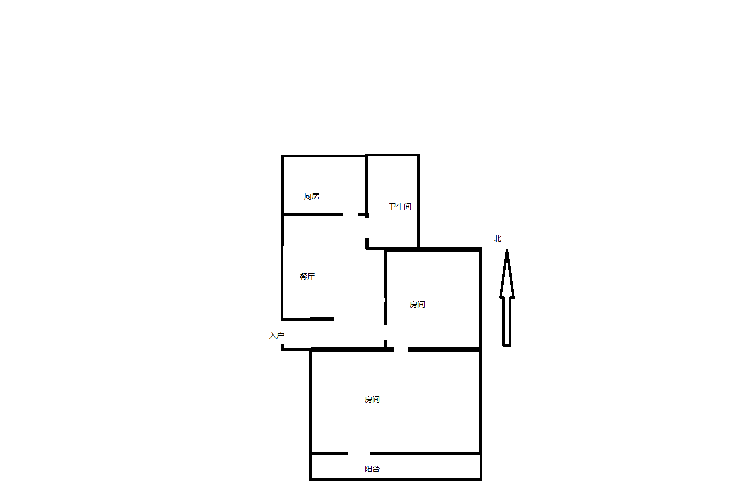 地区机关宿舍 2室1厅1卫 57.00m&sup2;