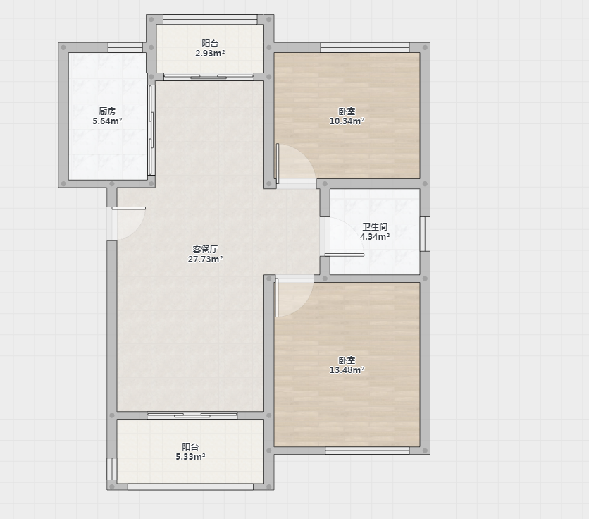 江海皇都私家花园 2室2厅1卫 99m&sup2;