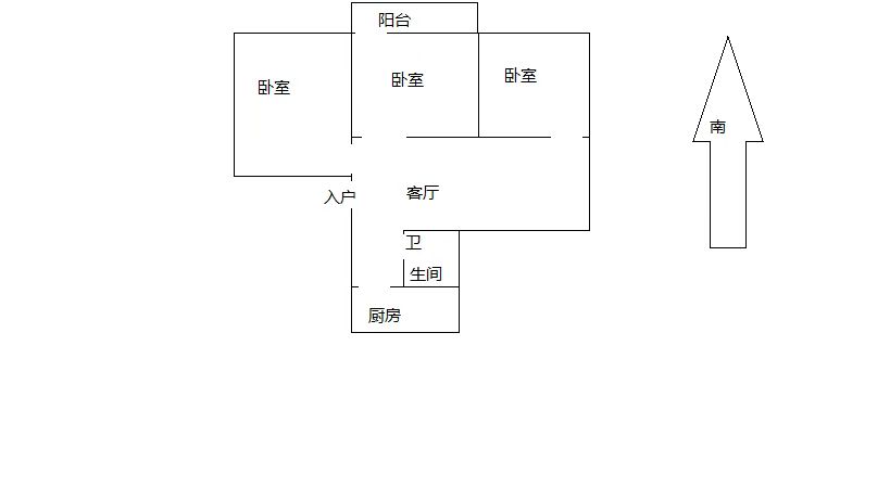 虹桥南村 3室1厅1卫 76.89m&sup2;