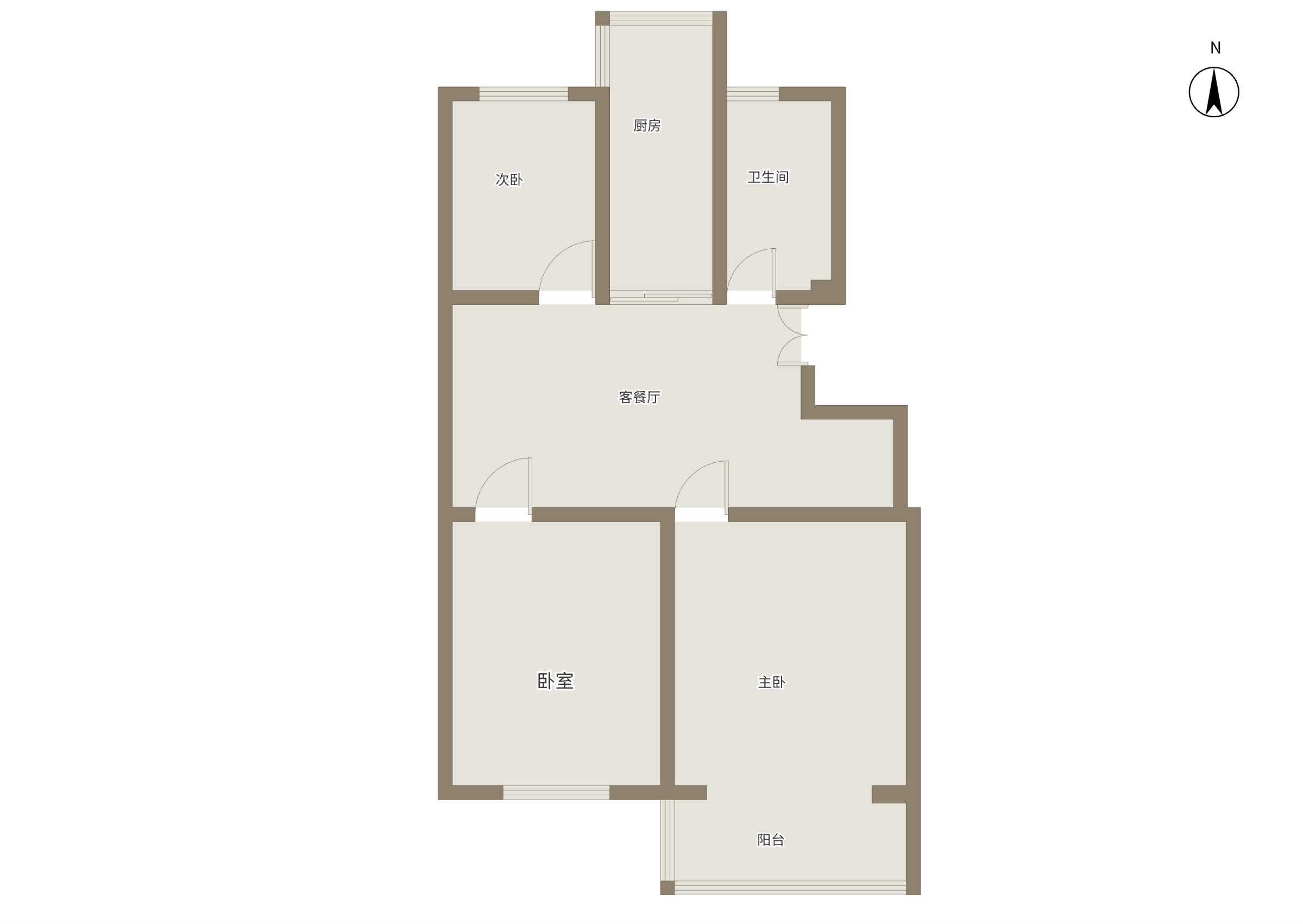 城山花园 3室1厅1卫 110m&sup2;