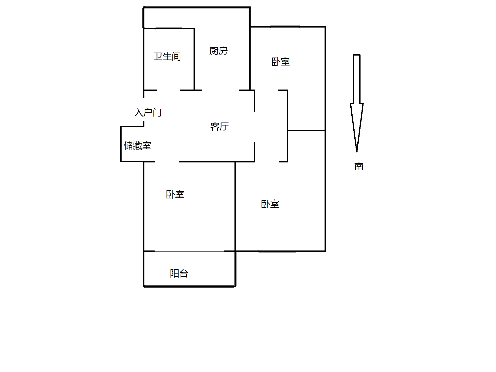 虹桥新苑 3室1厅1卫 120m&sup2;