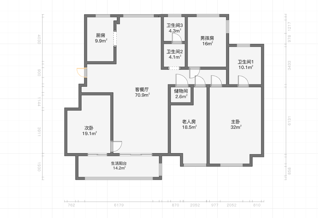 中南万科大都会 4室2厅2卫 158m²