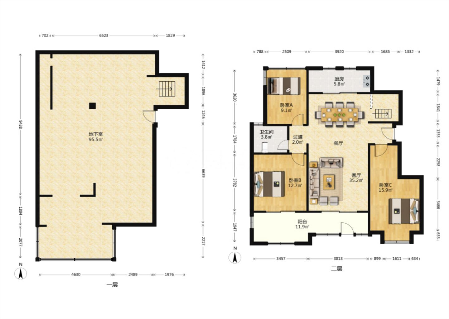盛和九里香堤二期 3室2厅2卫 225.51m&sup2;