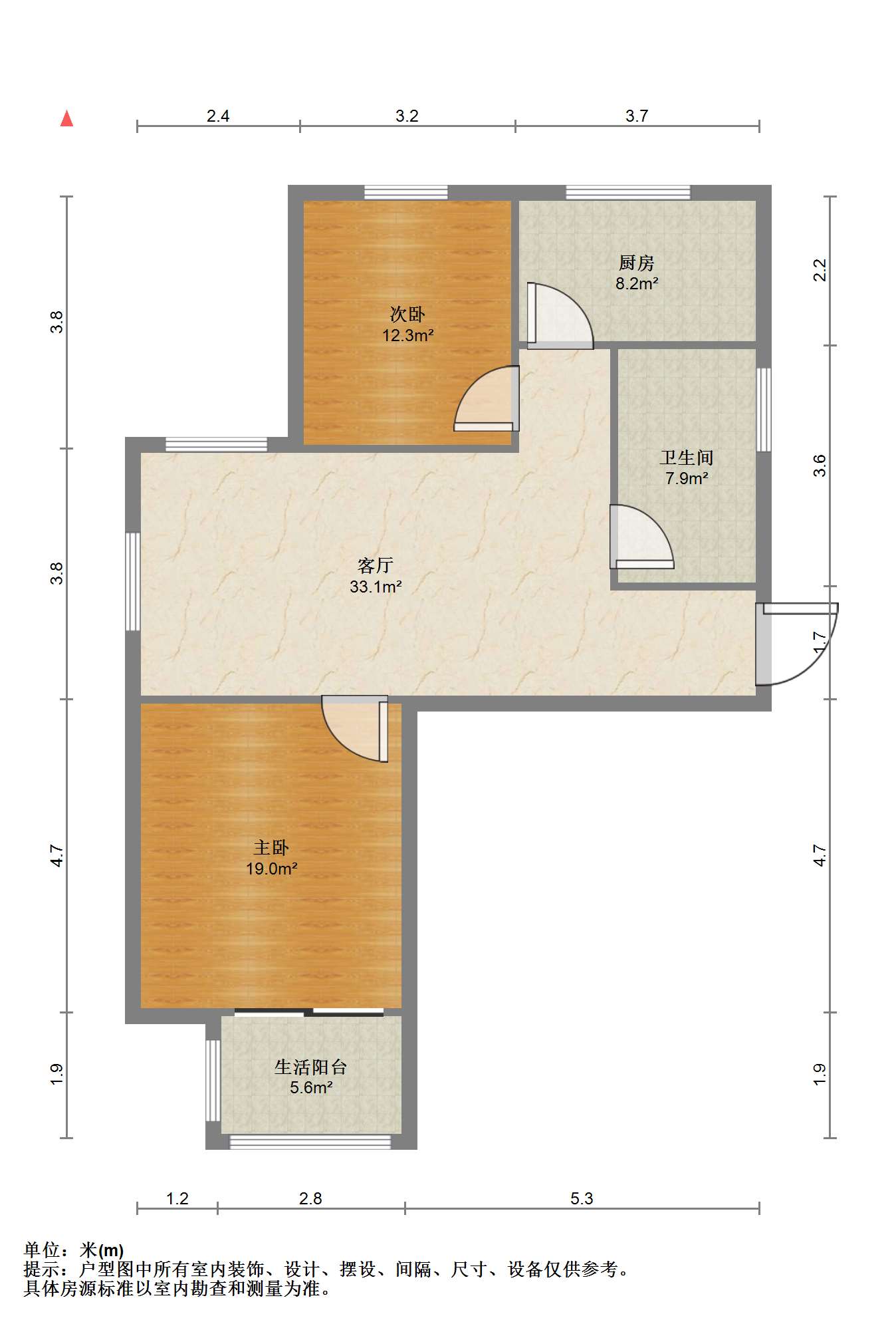 惠泽苑 2室2厅1卫 78m&sup2;