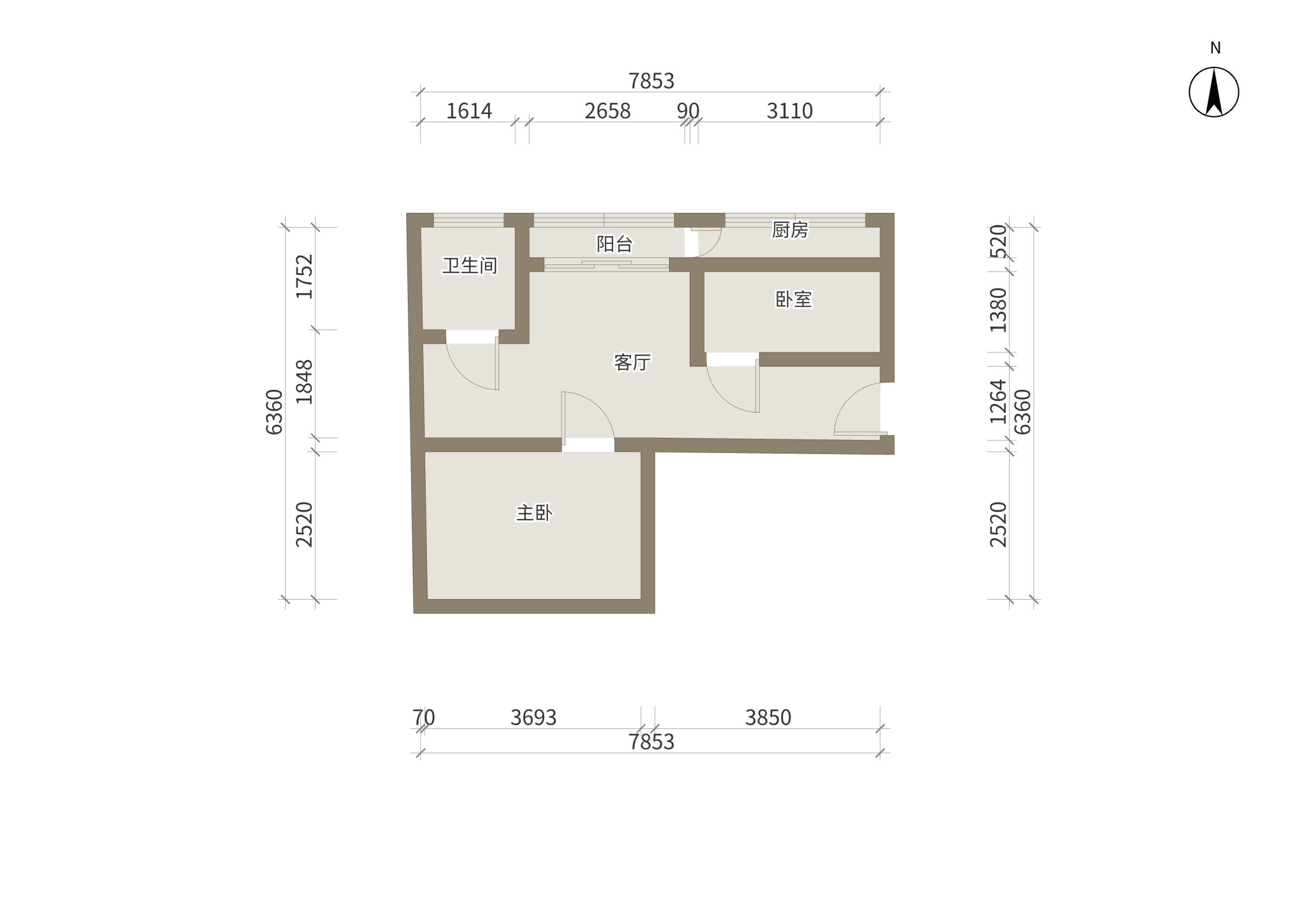 七星花园 1室0厅0卫 60.00m&sup2;