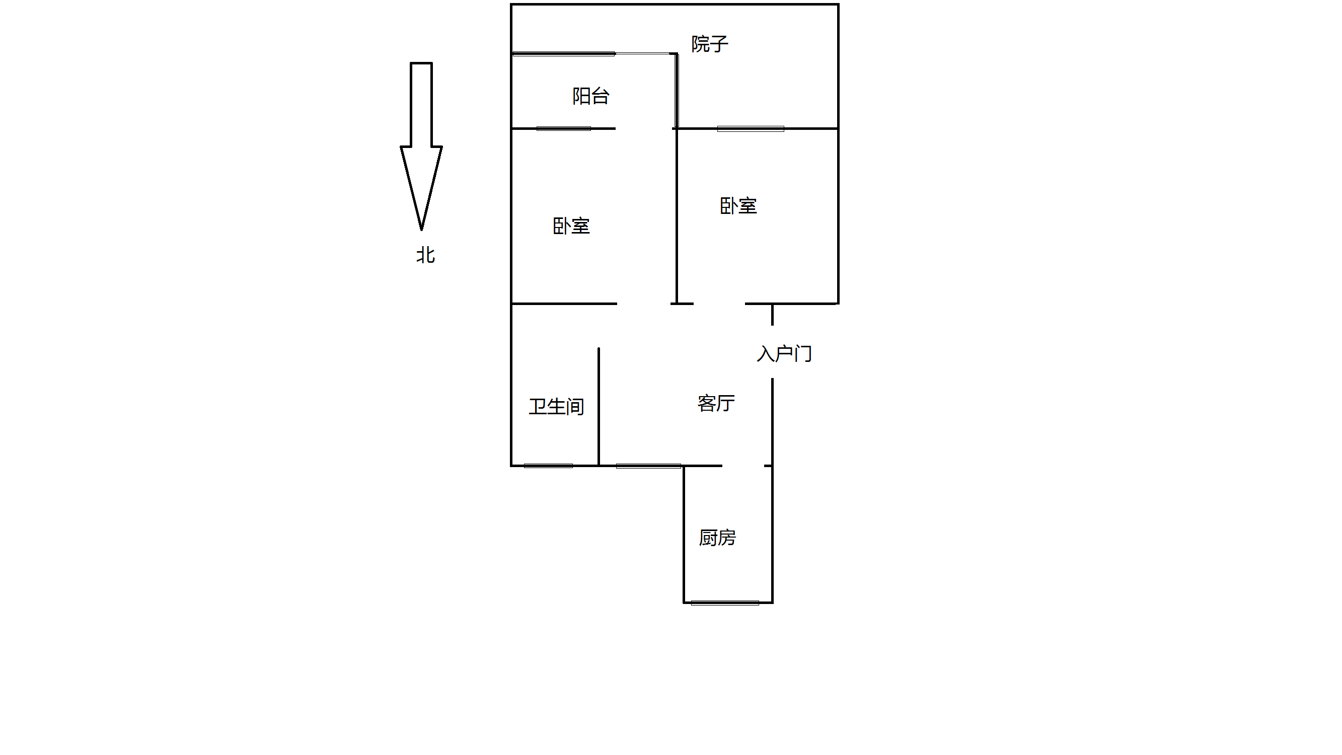 城港新村 2室1厅1卫 63m&sup2;