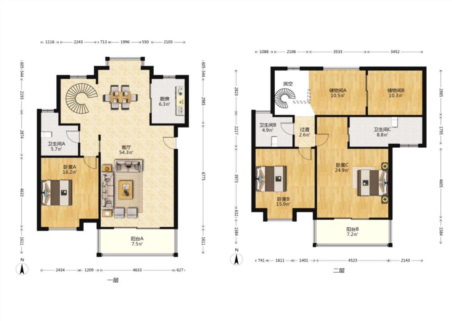 凤凰莱茵苑 5室2厅3卫 210.67m&sup2;