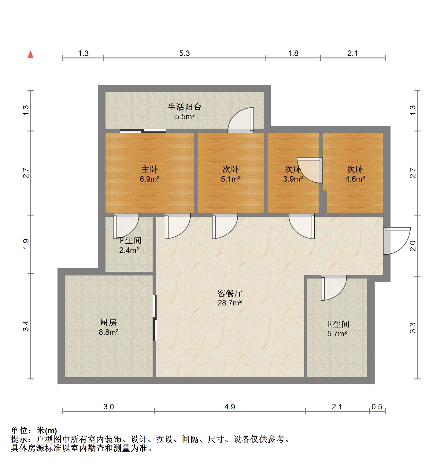 光明东村一期 4室2厅2卫 153.86m&sup2;