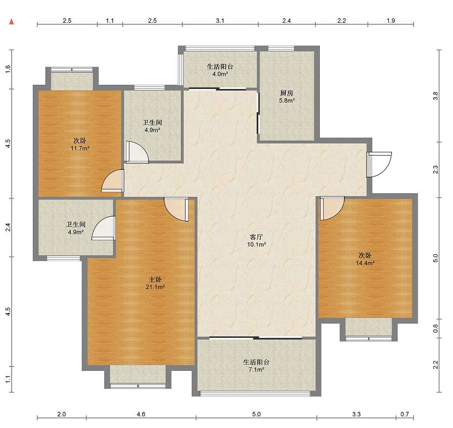 大唐金城 4室2厅2卫 140.07m²