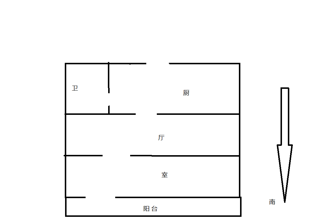 解放新村 1室1厅1卫 41.7m&sup2;