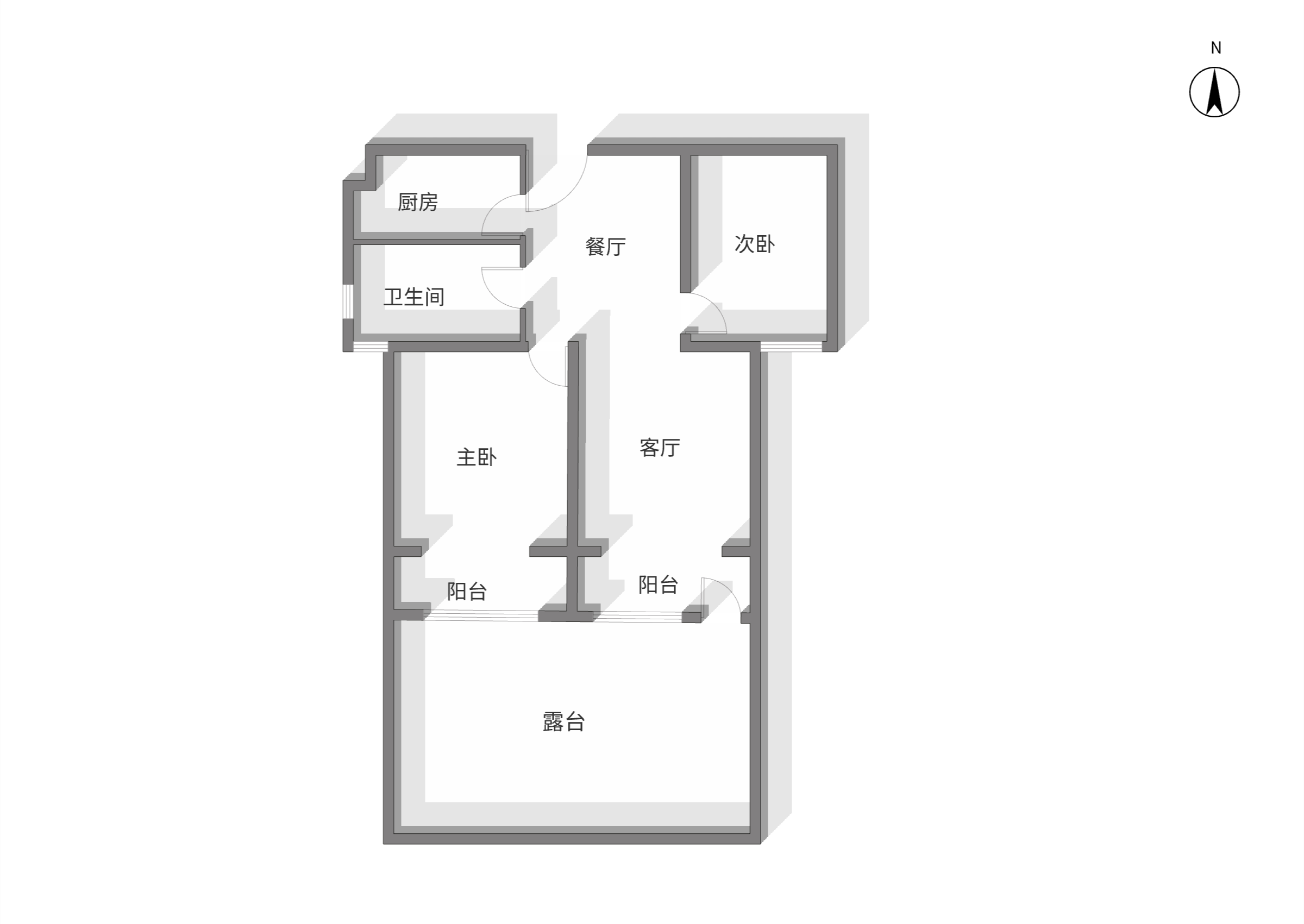 中南世纪城北区 2室2厅1卫 106.82m&sup2;