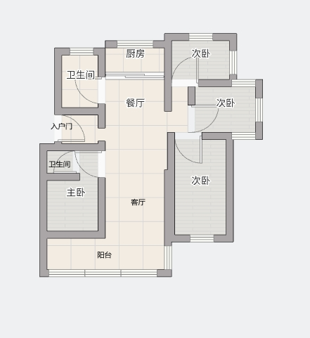 和兴花苑 4室2厅2卫 148.51m&sup2;