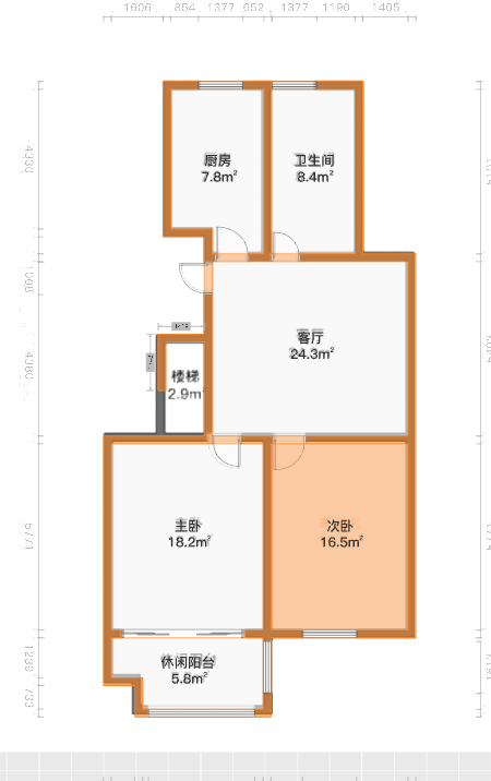 天香苑 4室2厅2卫 80.00m&sup2;
