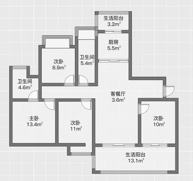 远创宸樾 4室2厅2卫 122m&sup2;