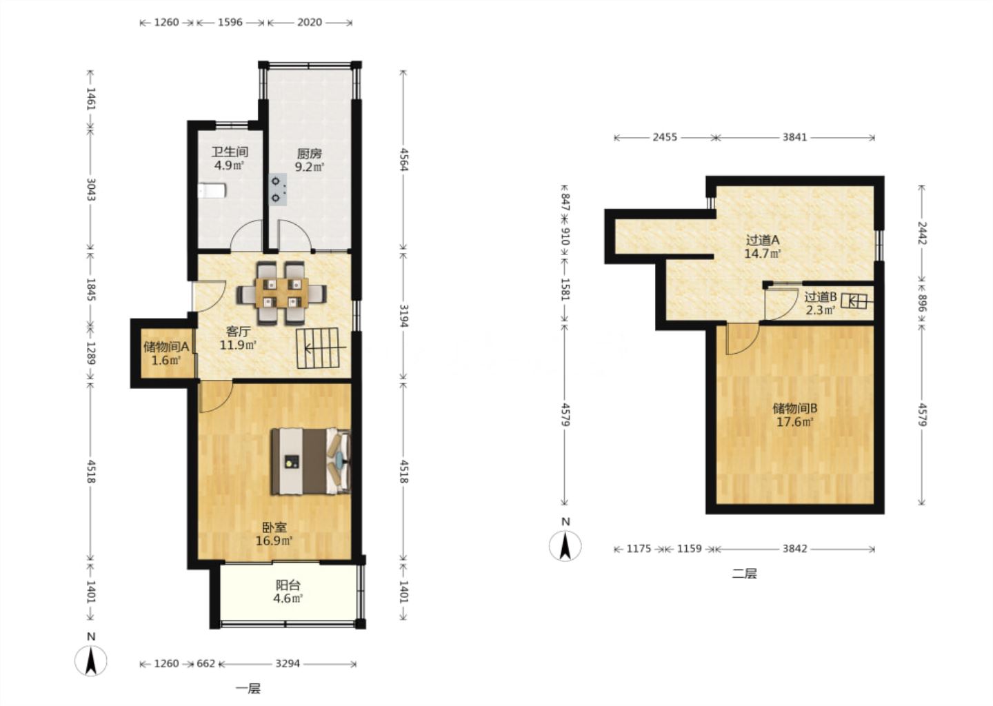 五一新村西区 2室1厅1卫 57.12m&sup2;
