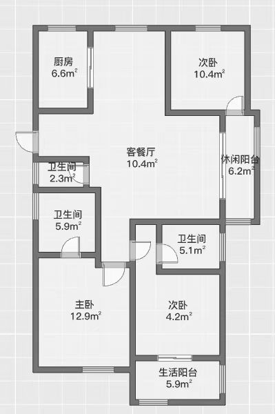 中兴兰溪荟 3室2厅2卫 142m&sup2;