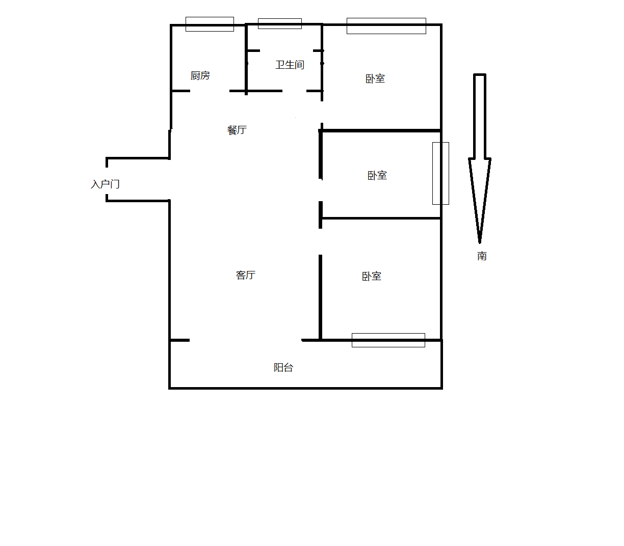 苏建名都城 3室2厅1卫 108.18m&sup2;