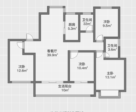 春风南岸东园 4室2厅2卫 142m&sup2;