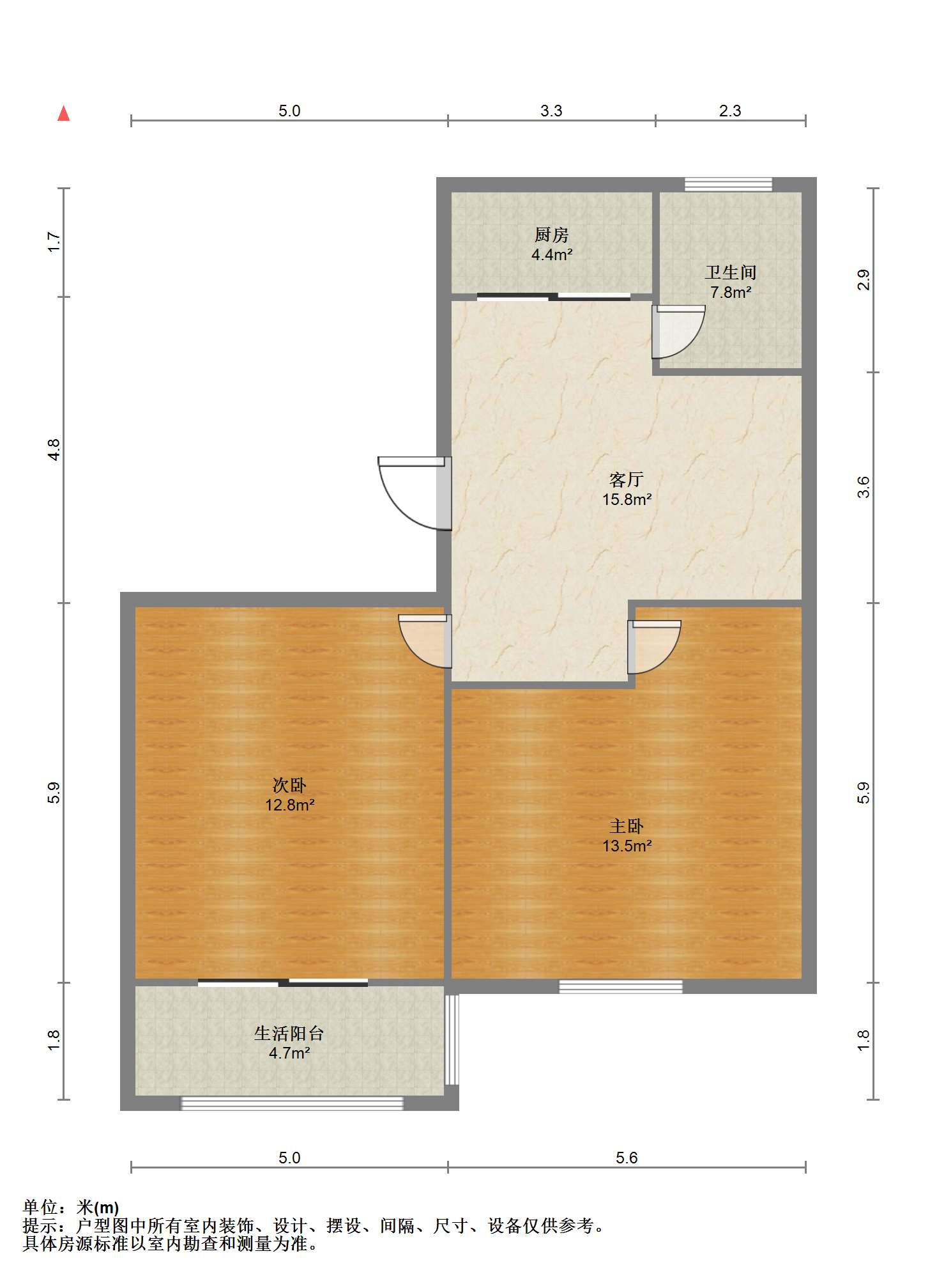 天勤家园 2室2厅1卫 72m&sup2;