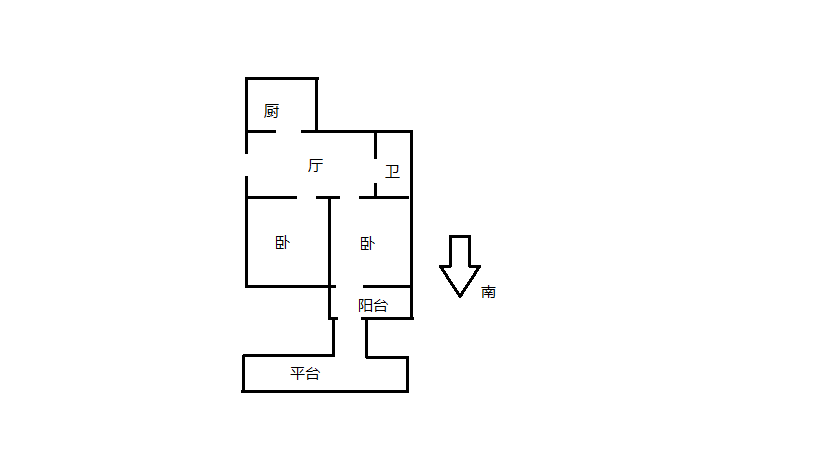新建路新村（新建花苑） 2室1厅1卫 64m&sup2;