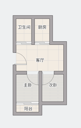 学田苑 2室1厅1卫 67m&sup2;