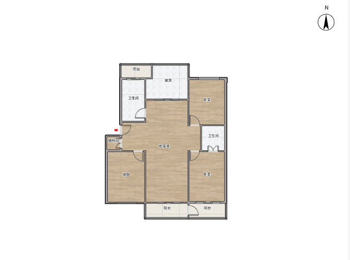 宏丰苑 4室2厅1卫 139.00m&sup2;