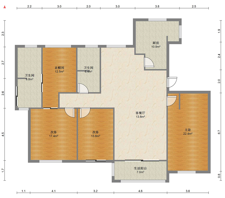 御景湾 3室2厅2卫 174m&sup2;