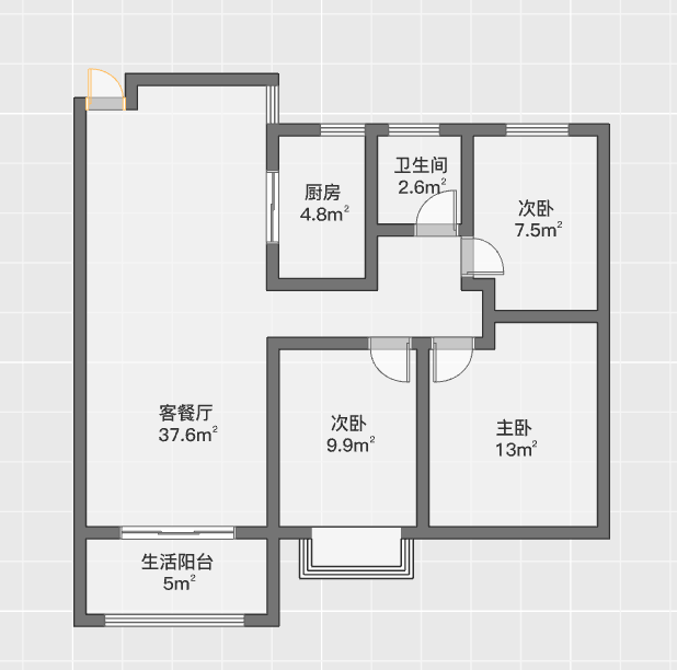 南通雅居乐花园 3室2厅1卫 100.00m&sup2;