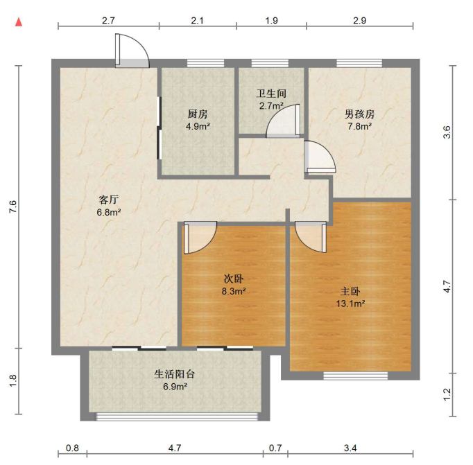 春溪集 3室2厅1卫 89m&sup2;
