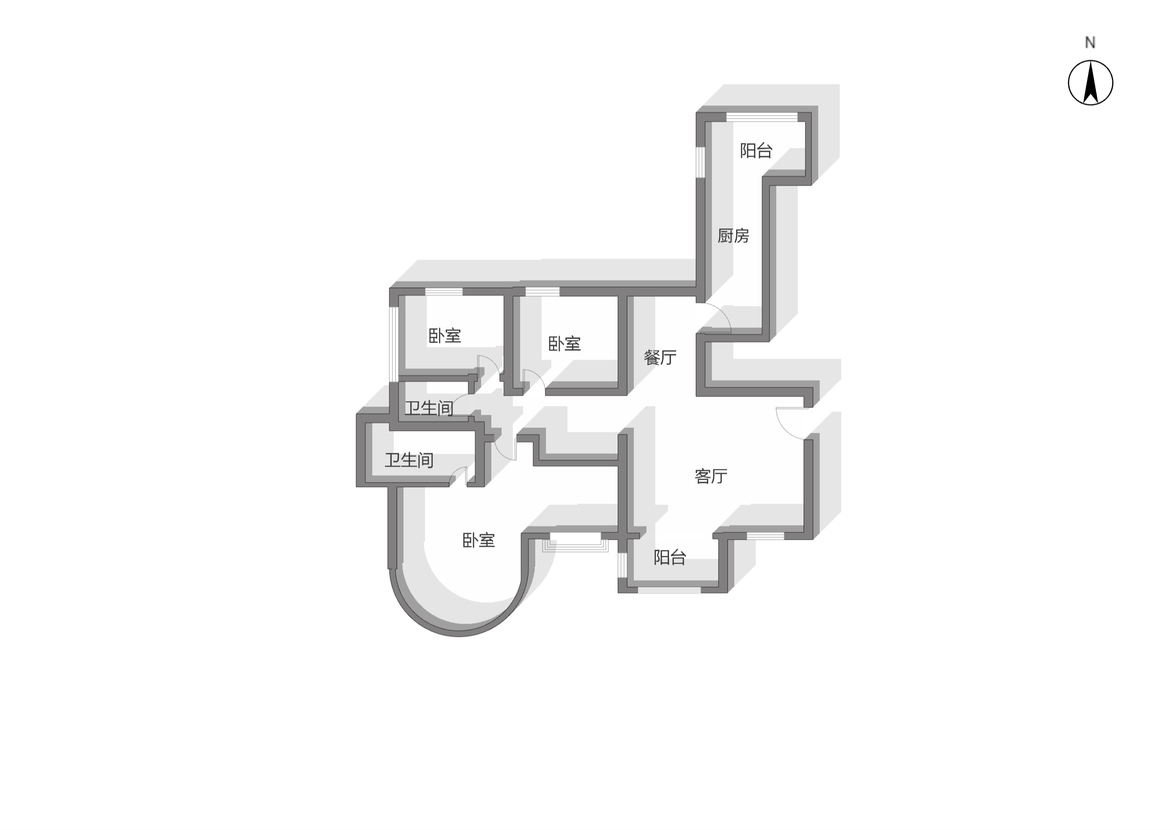 中南世纪城北区 4室2厅2卫 178.8m&sup2;