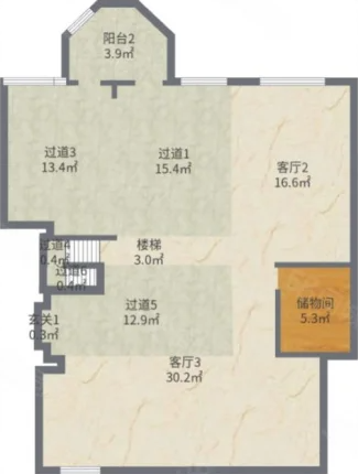 军山花园 3室2厅2卫 126m&sup2;