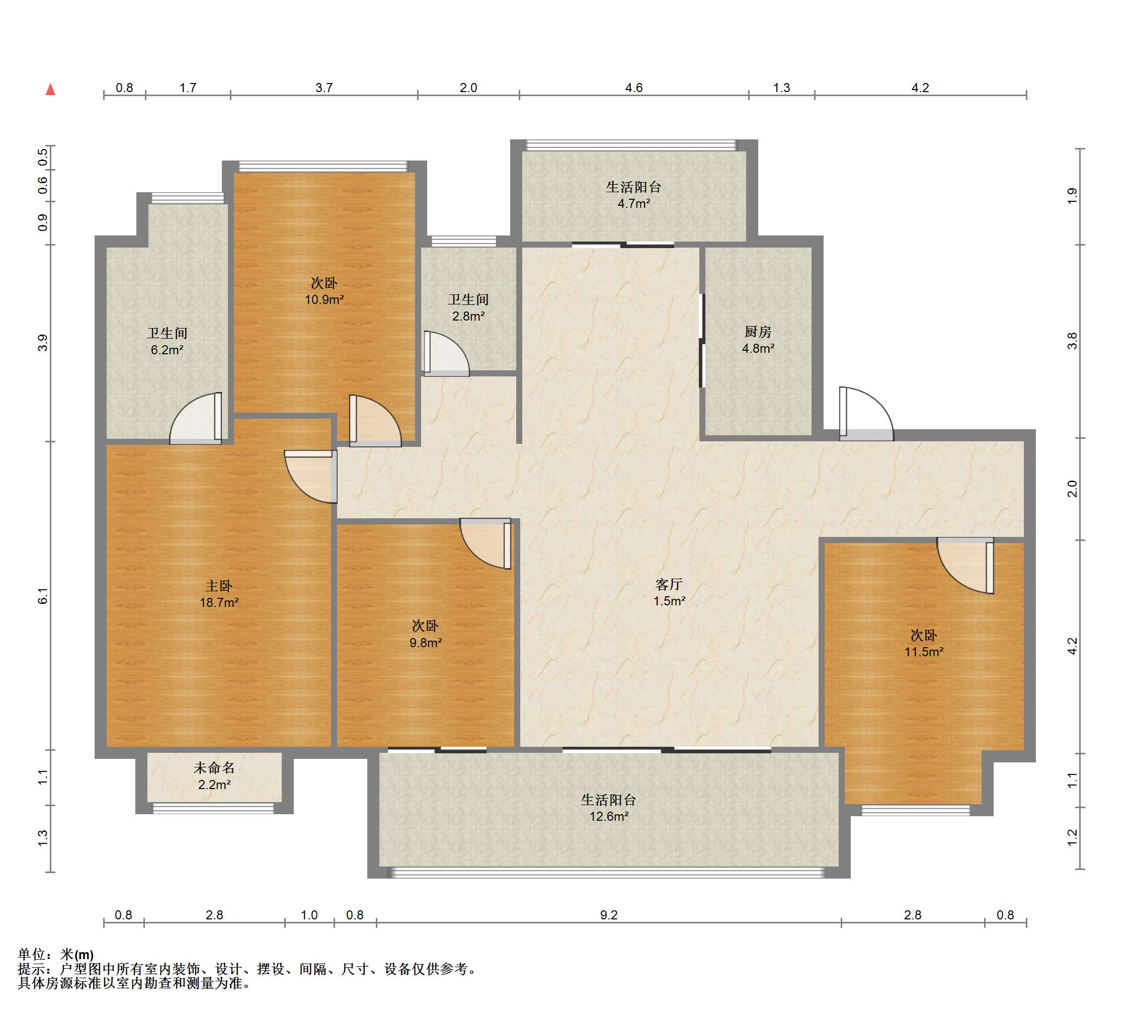南通碧桂园翡翠华府 3室2厅2卫 144.00m&sup2;