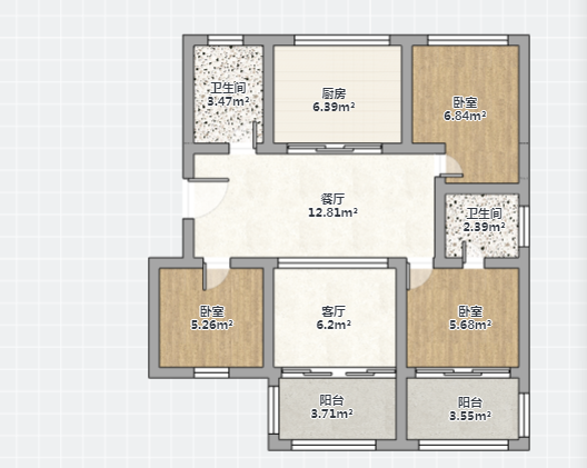 北濠山庄 3室2厅2卫 141m&sup2;