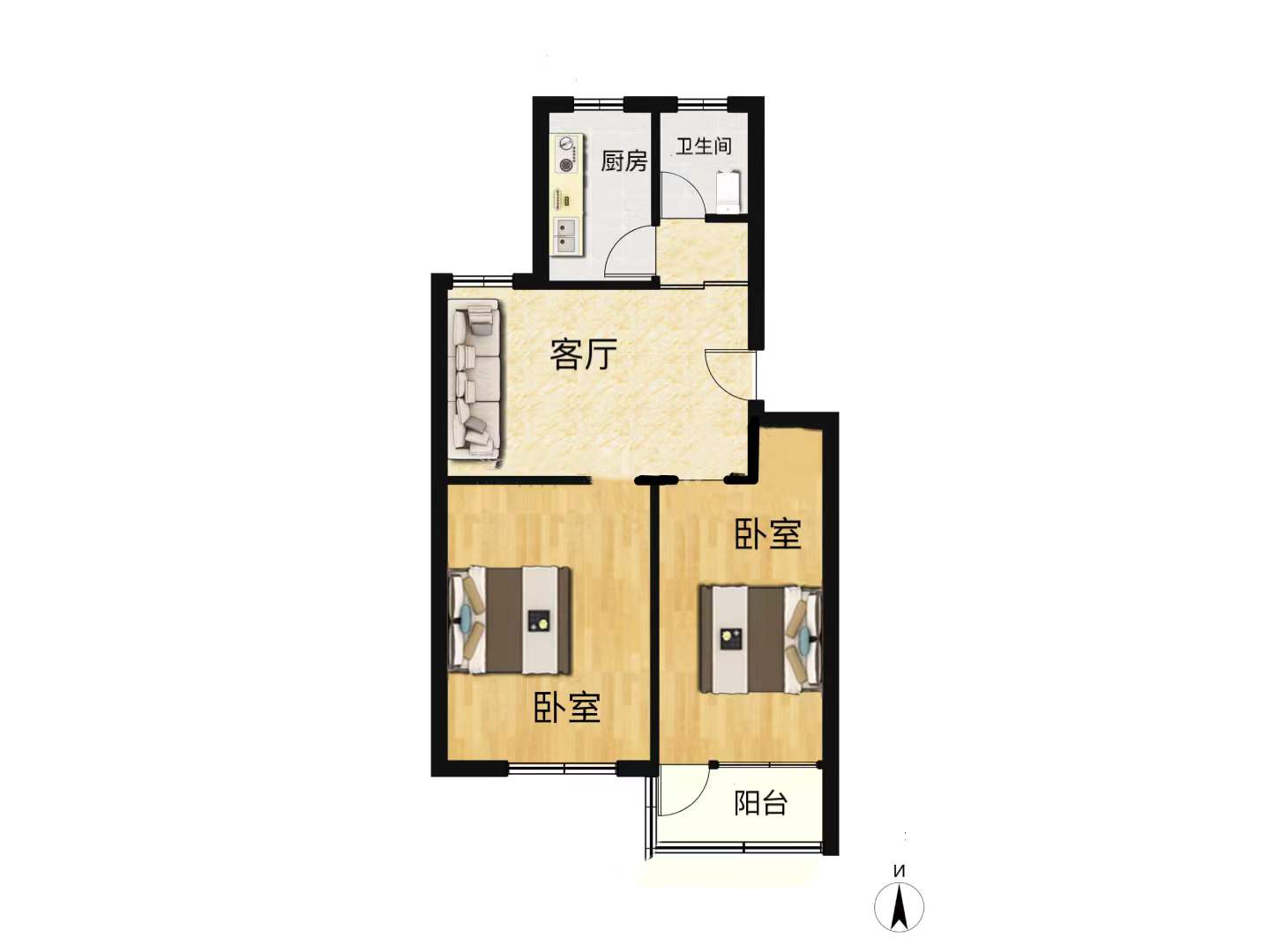 光明南村 2室1厅1卫 65m&sup2;