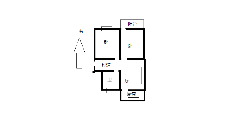 虹桥东村 2室1厅1卫 68m&sup2;