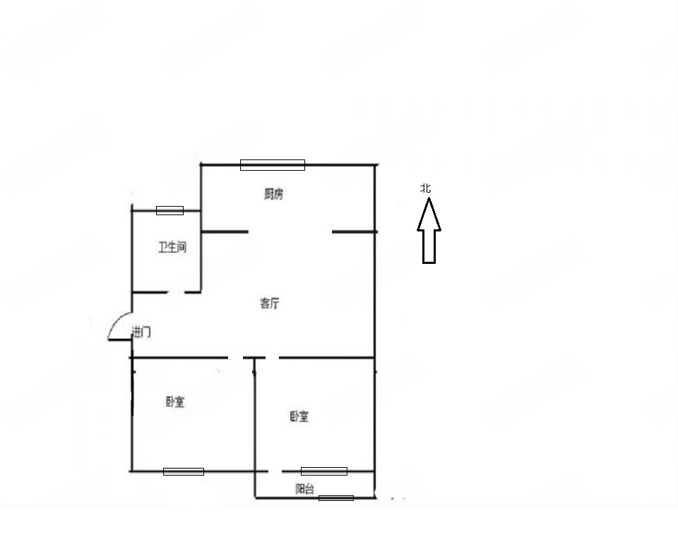 濠西园 2室2厅1卫 94.80m&sup2;