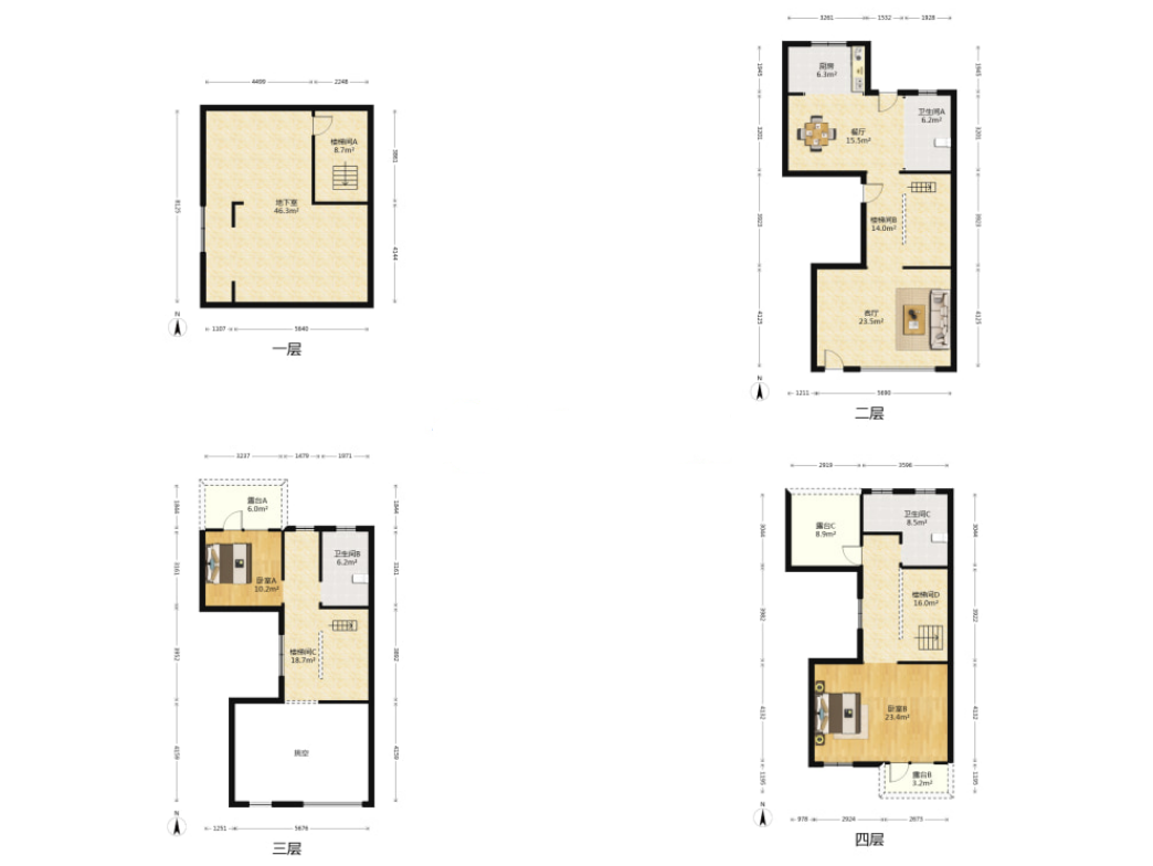 中兴兰溪荟 4室2厅3卫 165.22m&sup2;