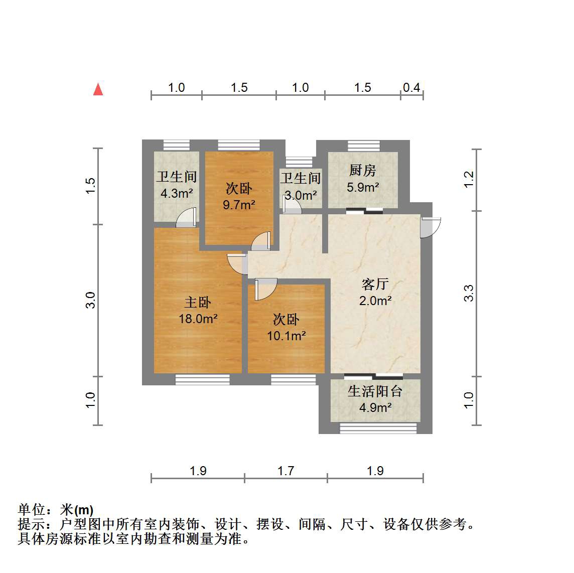 万科濠河传奇 3室2厅2卫 133.00m&sup2;