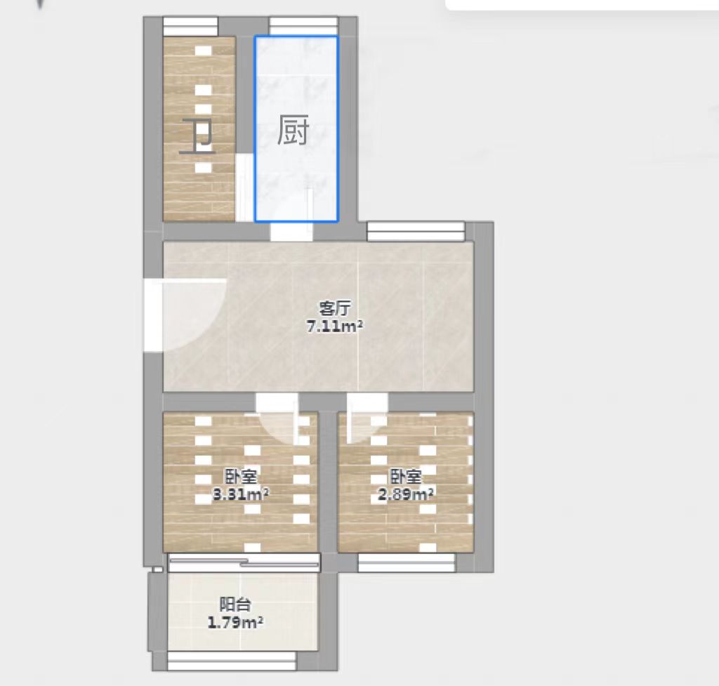 北濠桥东村 2室2厅1卫 95.00m&sup2;