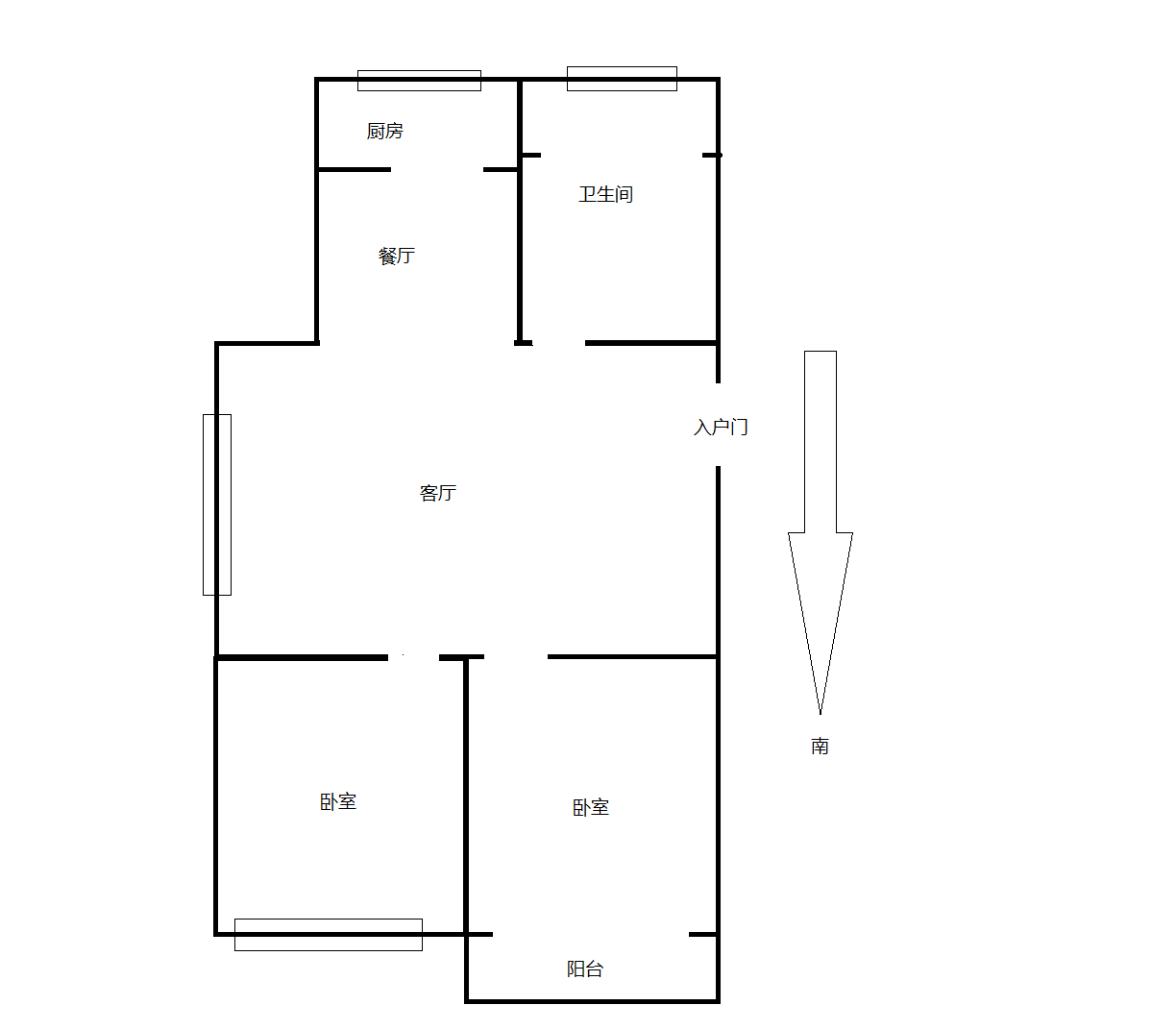 城南二村 2室1厅1卫 95.46m&sup2;